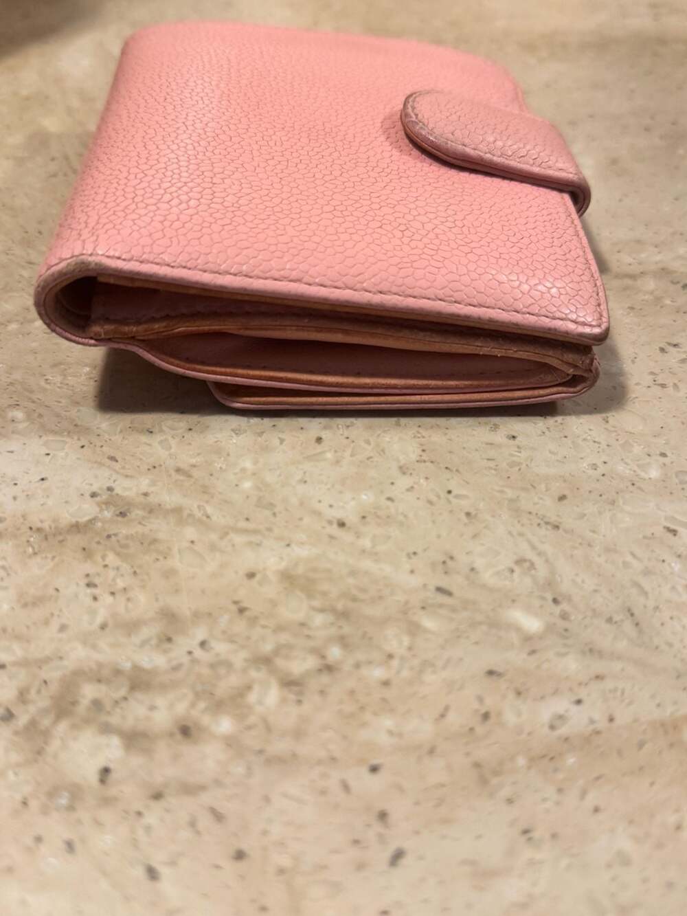 Chanel Pink Caviar Leather CC Logo Compact Wallet Coin Purse w/ COA - Picture 4 of 15